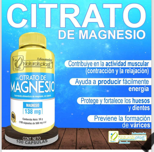 Citrato De Magnesio 100 cápsulas